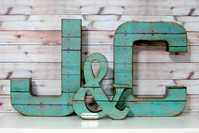Mariage - Wedding Letter Set -Large- with Ampersand, Rustic Wedding Decor - Initials - Custom - Personalized