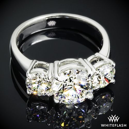 زفاف - Platinum 3 Stone Engagement Ring (Setting Only)