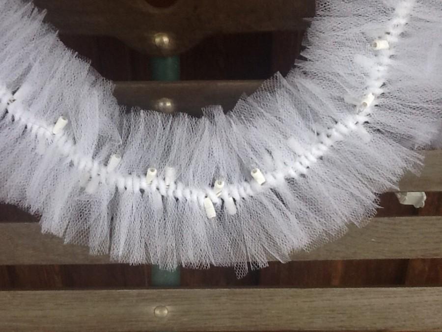 Hochzeit - Wedding Lighted Swag Garland with White Tulle Netting