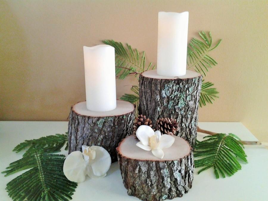 Mariage - Set of 3 - Rustic Tree stumps - Rustic Wedding decor - Home decor - Centerpiece - Thanksgiving - Christmas- Trophy display - Holiday decor