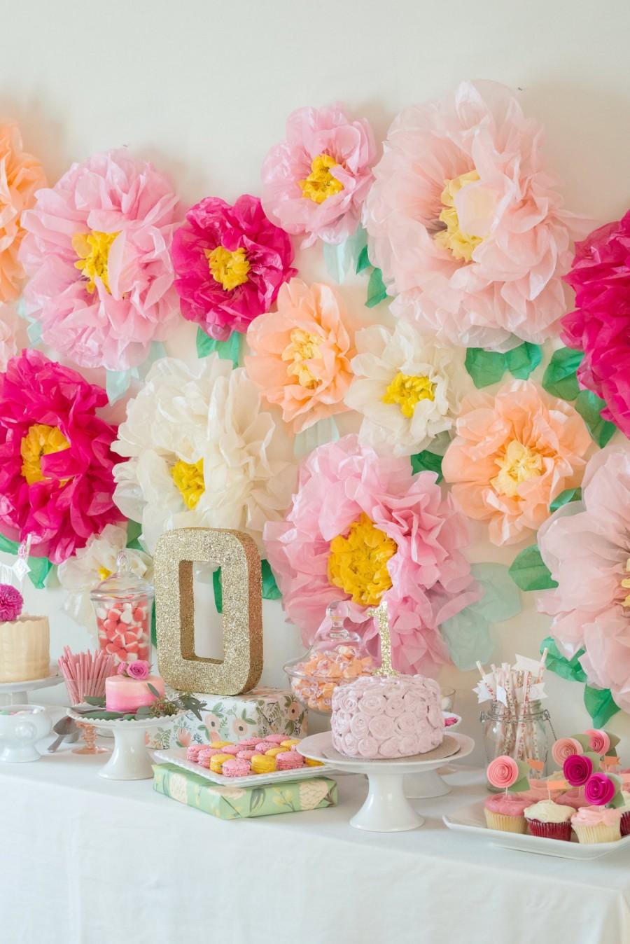 زفاف - Customize Giant Flowers - Set of 5 Giant Paper Flowers  - Perfect Decorations for Wedding,Birthday Party&Baby Shower