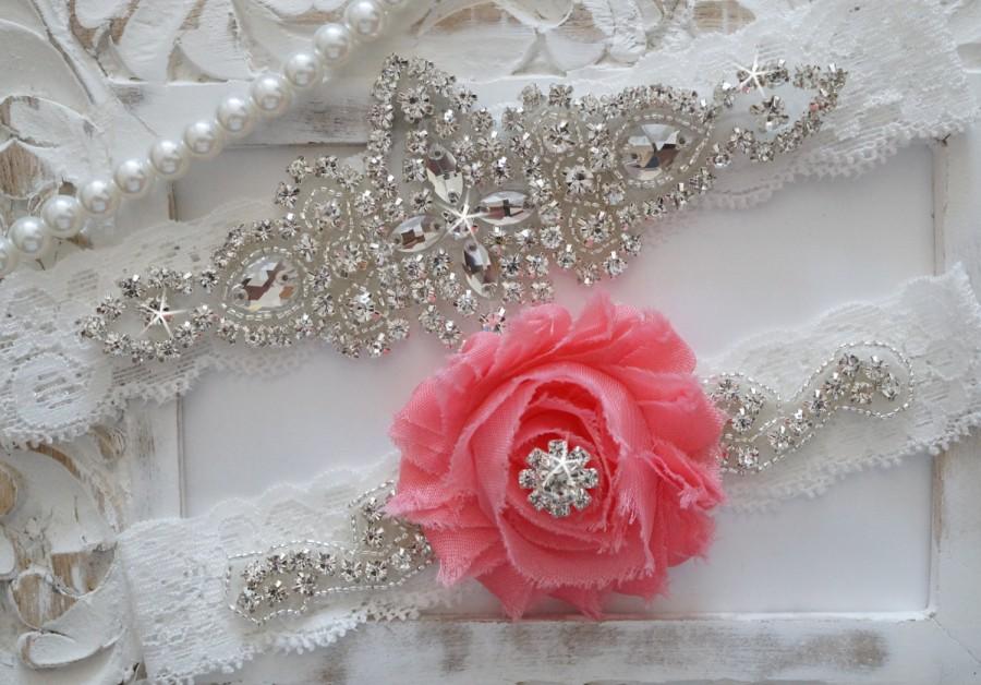 Wedding - Wedding Garter Set, Bridal Garter Set, Vintage Wedding, Ivory Lace Garter- Style 100D