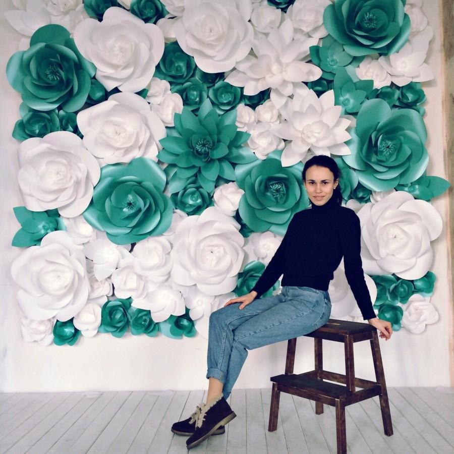 زفاف - Giant Paper Flowers Wall - Paper Flower Wall - Wedding Wall - Wedding Arch - Paper Flower Backdrop
