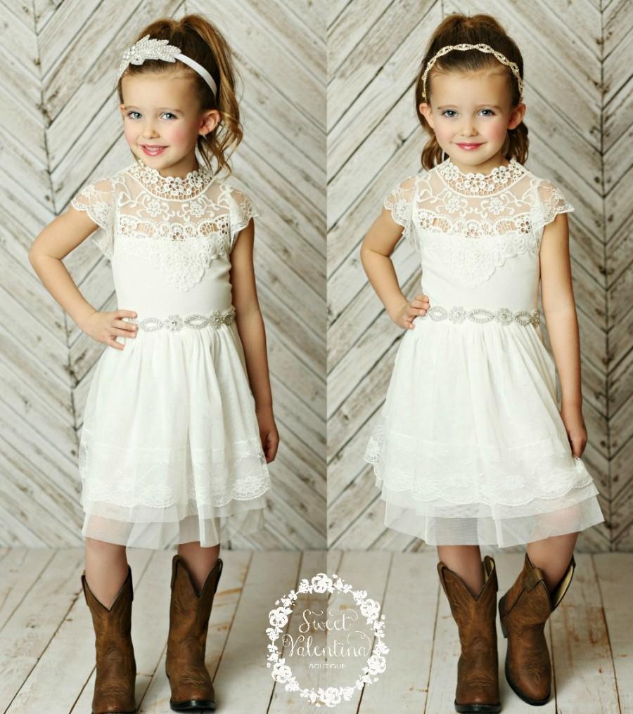 childrens white lace dress