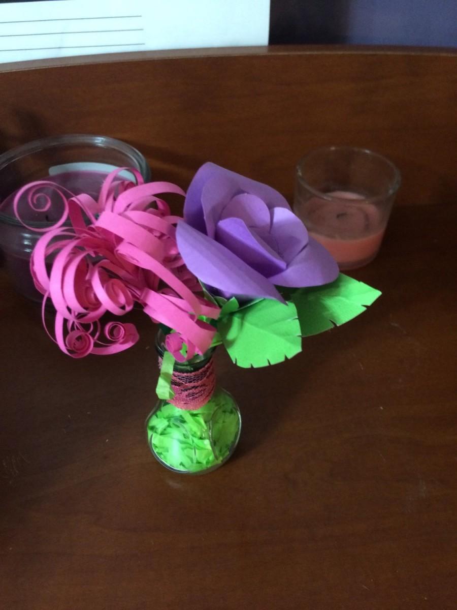 زفاف - Paper Roses & Hyacinths bouquet