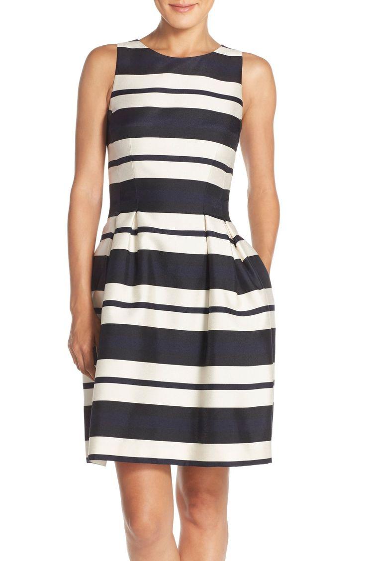Mariage - Women's Vince Camuto Stripe Organza Fit & Flare Dress