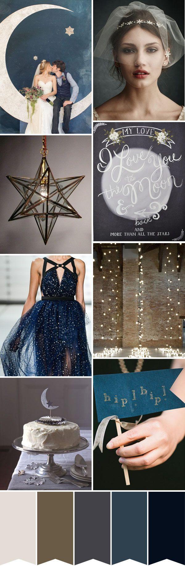 Mariage - I Love You To The Moon And Back - Starry Night Wedding Inspiration