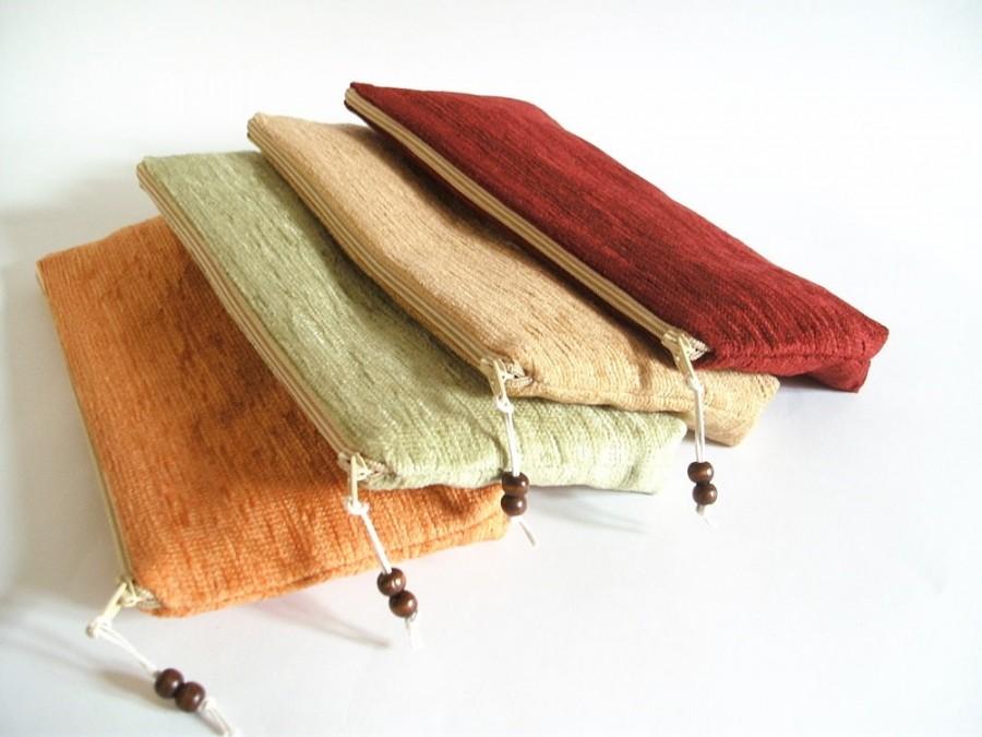Wedding - Autumn Wedding Clutches, Set of 4 Bridesmaids Purses, Assorted Pastel Bags, Bridesmaids Gifts