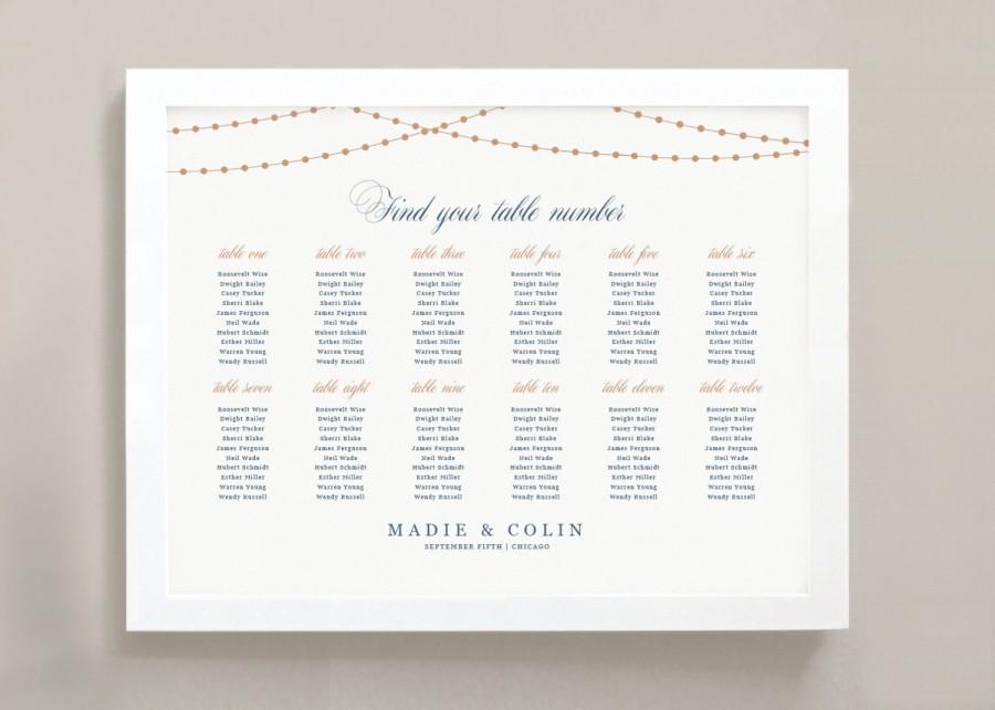 Mariage - Printable Seating Chart Poster Template  