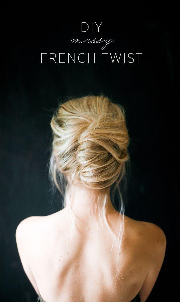 Свадьба - Messy French Twist Hair Tutorial