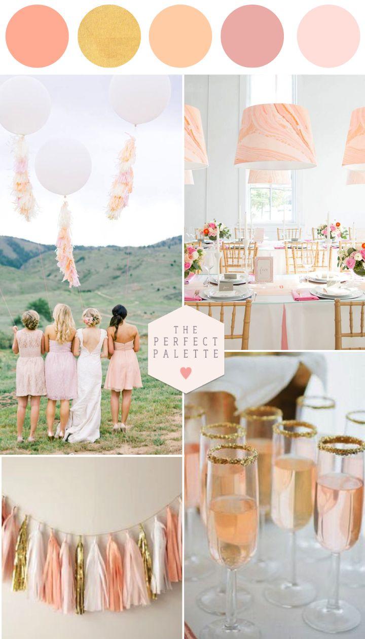Свадьба - Pretty Peachy Blush Tones   Gold Wedding Inspiration