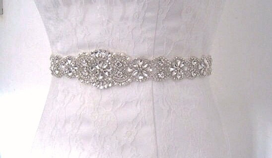 Hochzeit - Crystal wedding belt ,rhinestone wedding dress belt