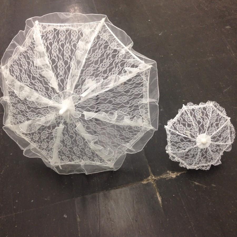 زفاف - Vintage inspired lace embroidered parasol umbrella for bride wedding party decoration/ table setting / wall deco /brides parasol 8"-24"