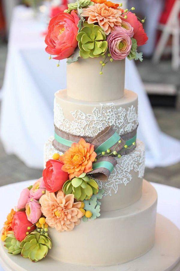 Hochzeit - 30 Burlap Wedding Cakes For Rustic Country Weddings