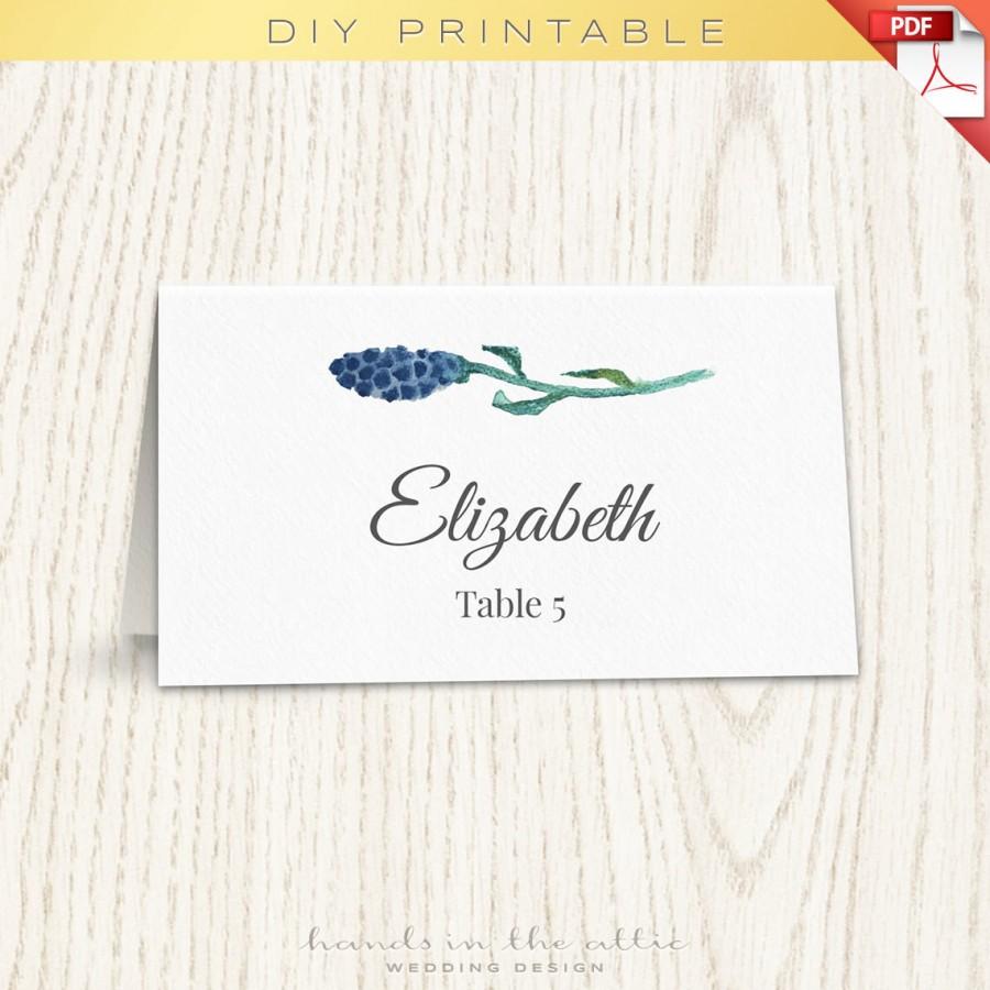 زفاف - Floral wedding placecard template, printable escort cards, wedding printable, name card template, place card template, DIY place cards, PDF