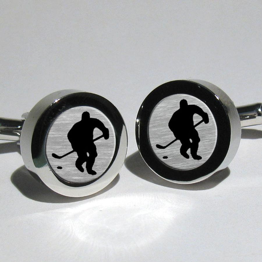 Hochzeit - Ice Hockey Silver Leaf Men's Cufflinks/Hockey team/Hockey League/National Hockey League/NFL teams/Valentines Gift/Gift for men