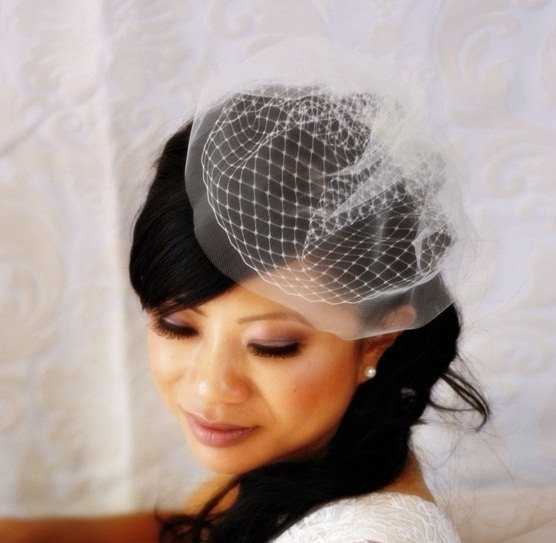 Mariage - 8 inch Petite Double Layered Birdcage Veil