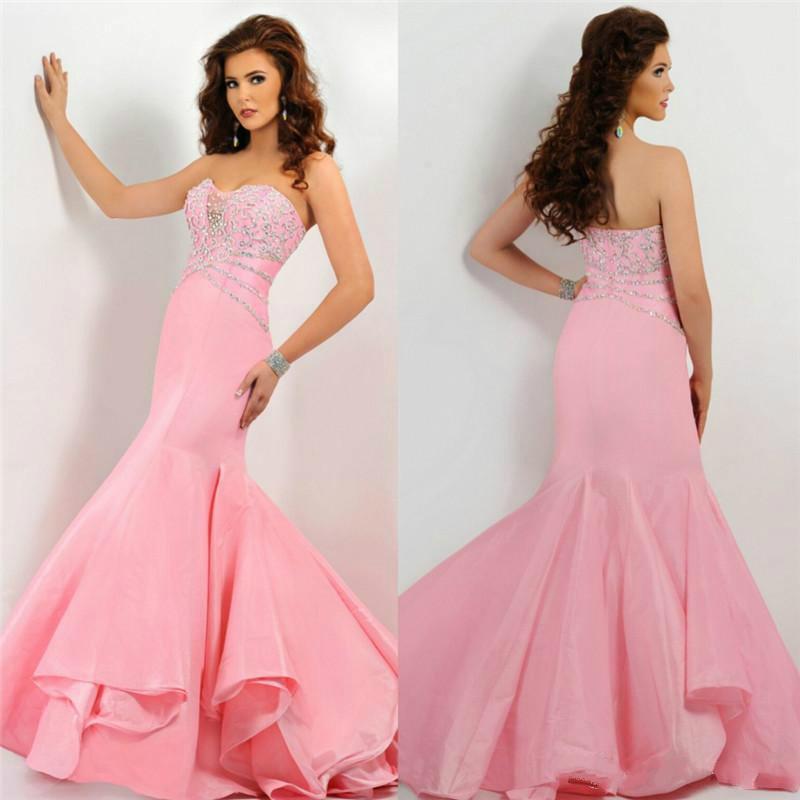 Mariage - New Arrival Mermaid Evening Dresses 2016 Sexy Crystal Sequins Satin Cheap Beaded Trumpet Long Prom Formal Party Dress Pageant Gowns Online with $108.38/Piece on Hjklp88's Store 