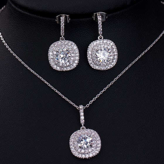 Свадьба - Wedding CZ Necklace Sets / Bridal Jewelry /Bridesmaid gifts/mother of the bride/ mother of the groom gifts