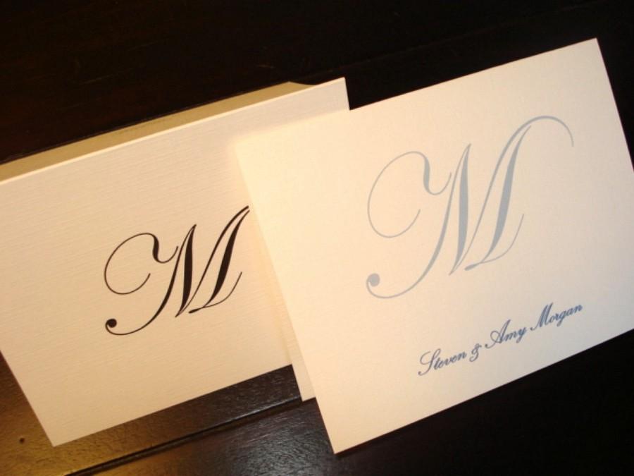Mariage - 50 Personalized Note Cards, Custom Thank You Notes, Blank Inside. Use for Bridal Showers, Weddings. Personalized Gift for Women.