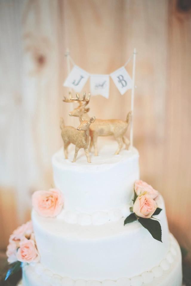 Just Married Woodland Wood Veneer Wedding Cake Topper Nature Animals Reception 