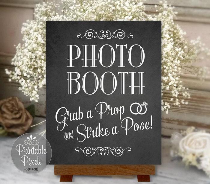 Mariage - Photo Booth Sign Chalkboard Printable Wedding Party Instant Download Ready To Print (#PHO3C)