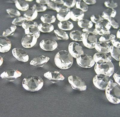 Mariage - 10,000 Diamond Confetti Wedding Table Crystals Centerpiece Favors Decor Bridal Shower Bling Amazing Shine 4.5mm 1/3 Carat !