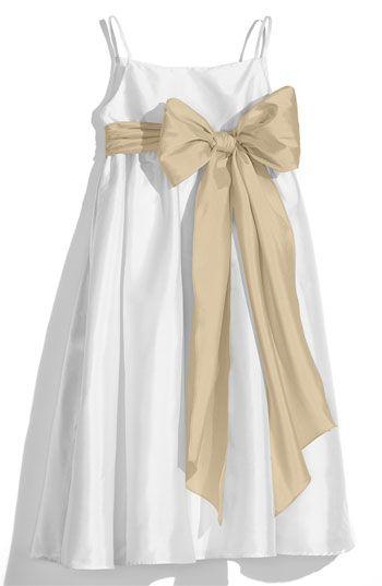 Hochzeit - Girl's Us Angels White Sleeveless Empire Waist Taffeta Dress