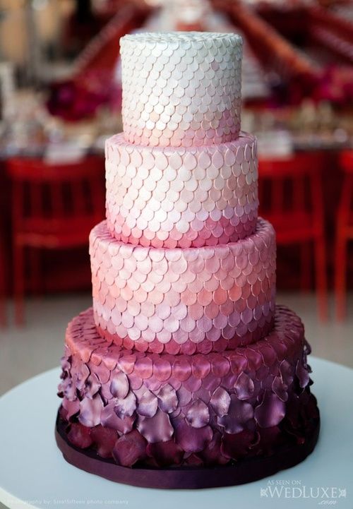 Hochzeit - Ombre Petal Wedding Cake, Interesting Idea