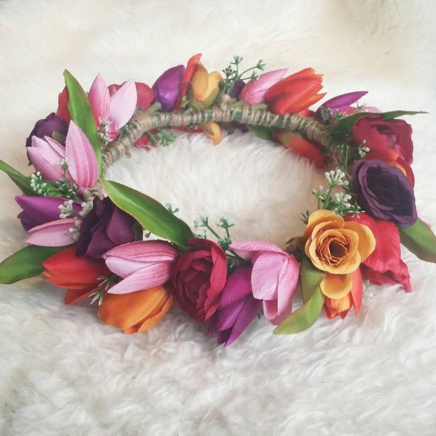 Hochzeit - I love.. Rainbow Serpent Flower Crown