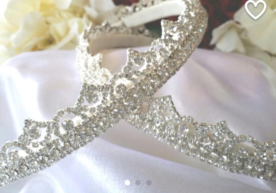 Mariage - Greek Orthodox STEFANA Wedding Crown Bridal STERLING Silver Plated SWAROVSKI Crystal & Austrian Crystal White or Ivory -  On Sale!