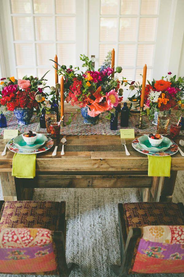 Hochzeit - Pinterest Picks – A Colorful Thanksgiving Table