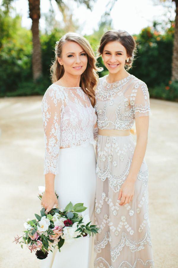 Mariage - Al Fresco Scottsdale Wedding   Stunning Two-Piece Dress