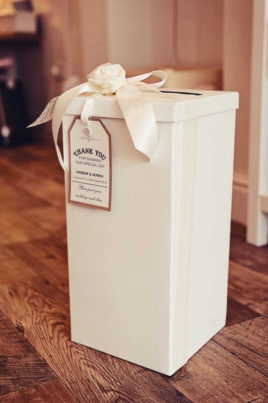 Hochzeit - Wedding or Party Post Box & Vintage,Rustic,Shabby Chic tag with optional decorations