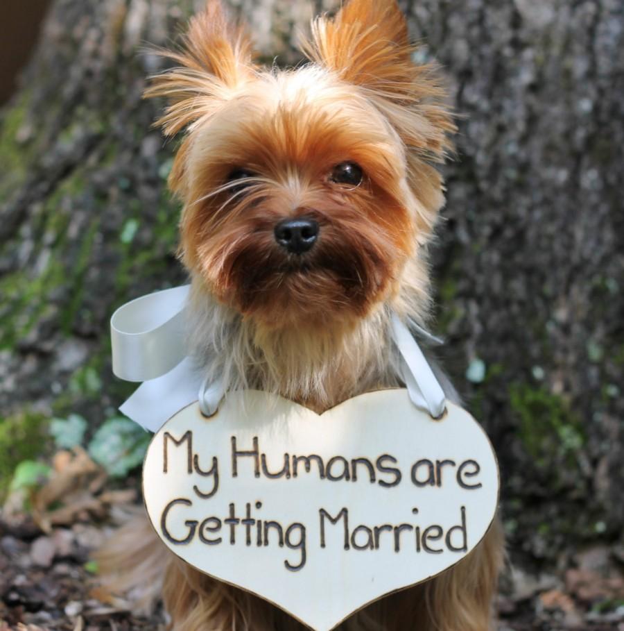 Hochzeit - Puppy Sign - My Humans are Getting Married Rustic Wedding, Shabby Chic Wedding