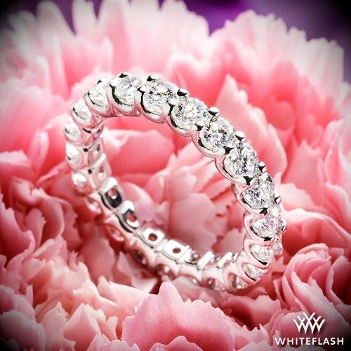 Hochzeit - 2.00ctw Platinum "Annette's U-Prong" Eternity Diamond Wedding Ring *Size 5