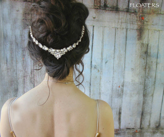 زفاف - Pearl Bridal Headpiece, Pearl Headband, Wedding Headpiece, Bridal Hair Jewelry