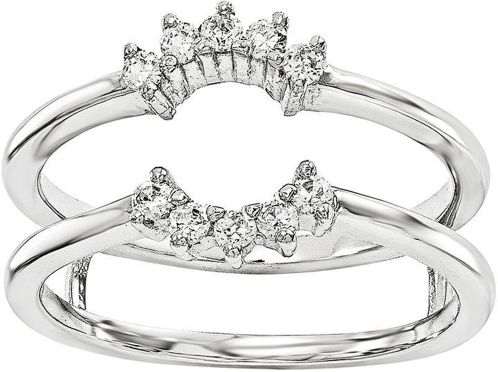 Mariage - MODERN BRIDE 1/5 CT. T.W. Diamond 14K White Gold Ring Guard