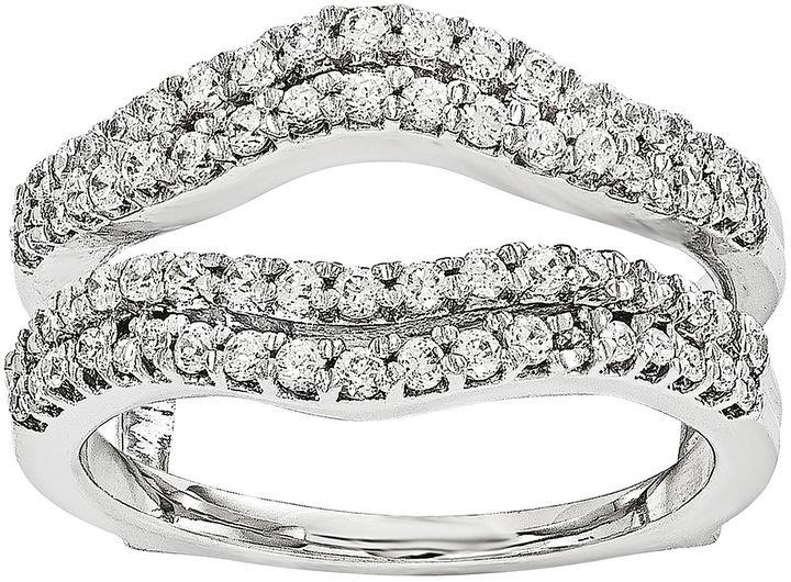 Hochzeit - MODERN BRIDE 5/8 CT. T.W. Diamond 14K White Gold Ring Guard