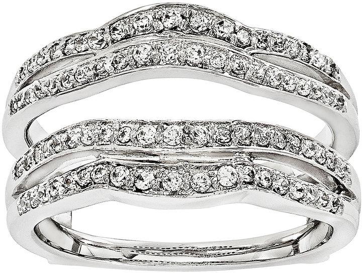 زفاف - MODERN BRIDE 3/8 CT. T.W. Diamond 14K White Gold Ring Guard