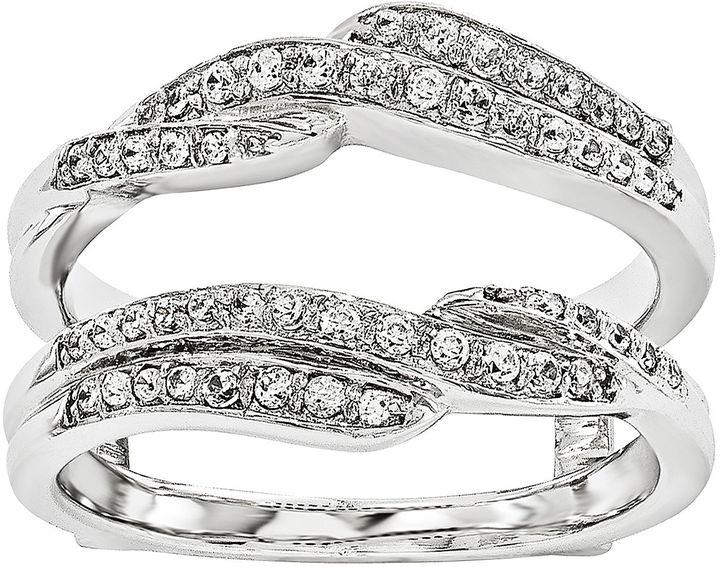 زفاف - MODERN BRIDE 1/3 CT. T.W. Diamond 14K White Gold Ring Guard