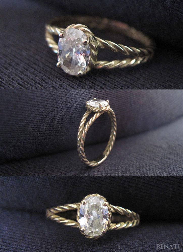 زفاف - Diamond Twisted Rope Engagement ring, Oval Diamond Engagement ring, Solid 14k Gold, Engagement Ring, Oval Natural Diamond Ring, Rope Ring