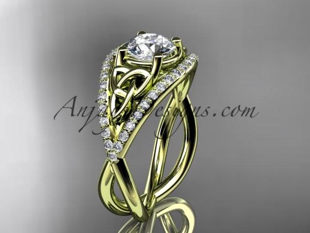 Hochzeit - Spring Collection, Unique Diamond Engagement Rings,Engagement Sets,Birthstone Rings - 14kt yellow gold celtic trinity knot engagement ring wedding ring