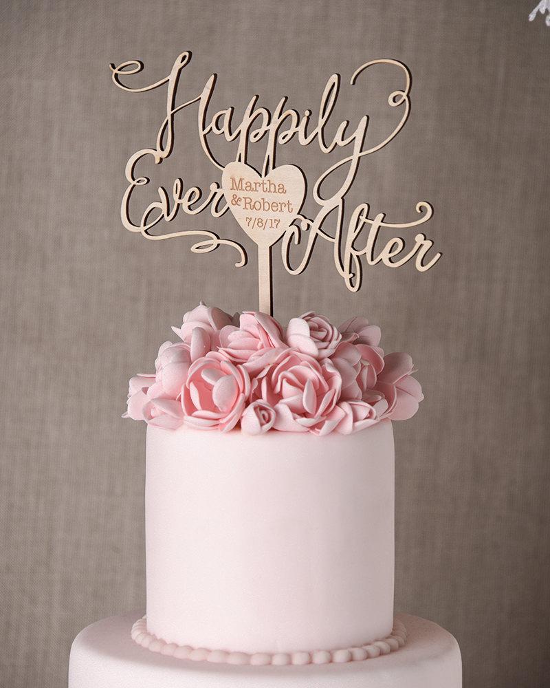 Hochzeit - Wedding Gold Cake Topper, Rustic Wedding Topper, Engraved Gold Cake Topper, Wedding Cake Topper, Wooden cake topper, Engraved Cale topper