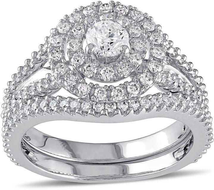 Свадьба - MODERN BRIDE 1 1/5 CT. T.W. Diamond 14K White Gold Ring Set