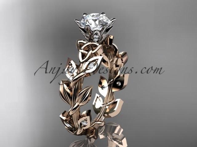 زفاف - Spring Collection, Unique Diamond Engagement Rings,Engagement Sets,Birthstone Rings - 14kt rose gold diamond celtic trinity knot engagement ring wedding band