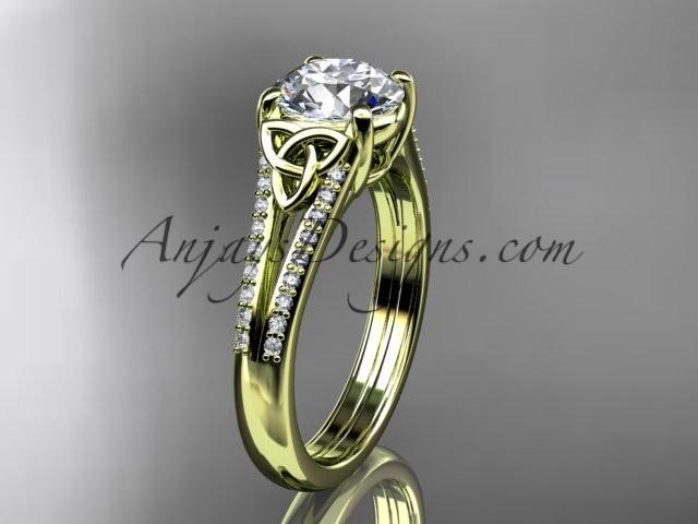 زفاف - Spring Collection, Unique Diamond Engagement Rings,Engagement Sets,Birthstone Rings - 14kt yellow gold celtic trinity knot engagement ring wedding ring