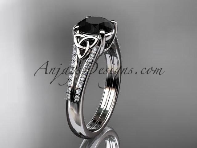 Hochzeit - Spring Collection, Unique Diamond Engagement Rings,Engagement Sets,Birthstone Rings - 14kt white gold celtic trinity knot engagement ring wedding ring