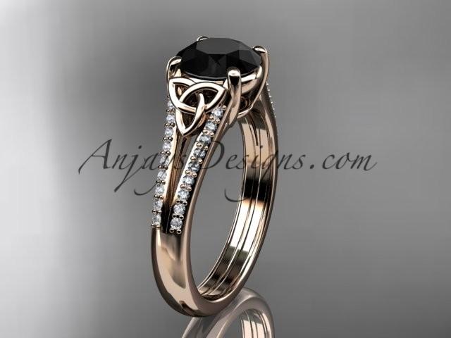 زفاف - Spring Collection, Unique Diamond Engagement Rings,Engagement Sets,Birthstone Rings - 14kt rose gold celtic trinity knot engagement ring wedding ring