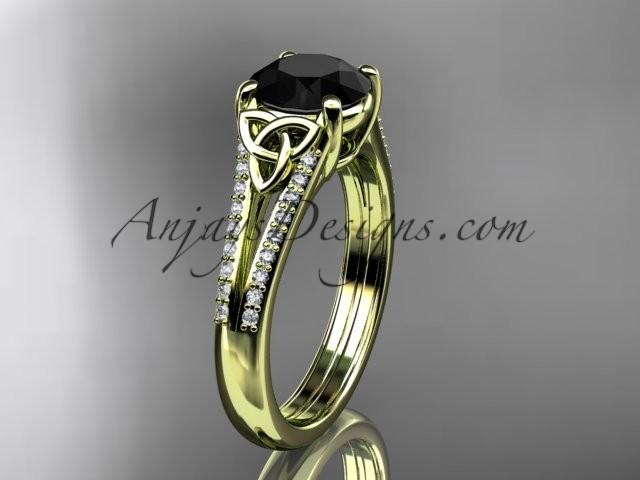 Wedding - Spring Collection, Unique Diamond Engagement Rings,Engagement Sets,Birthstone Rings - 14kt yellow gold celtic trinity knot engagement ring wedding ring